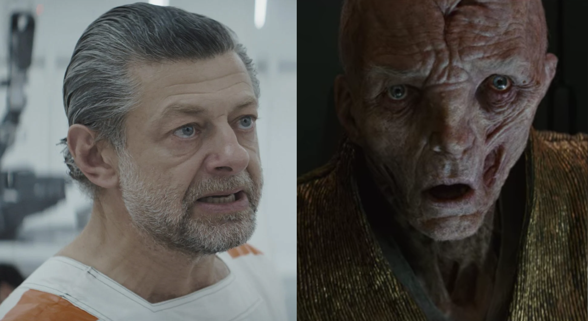 Who is the actor behind Supreme Leader Snoke in Star Wars: The Last Jedi?