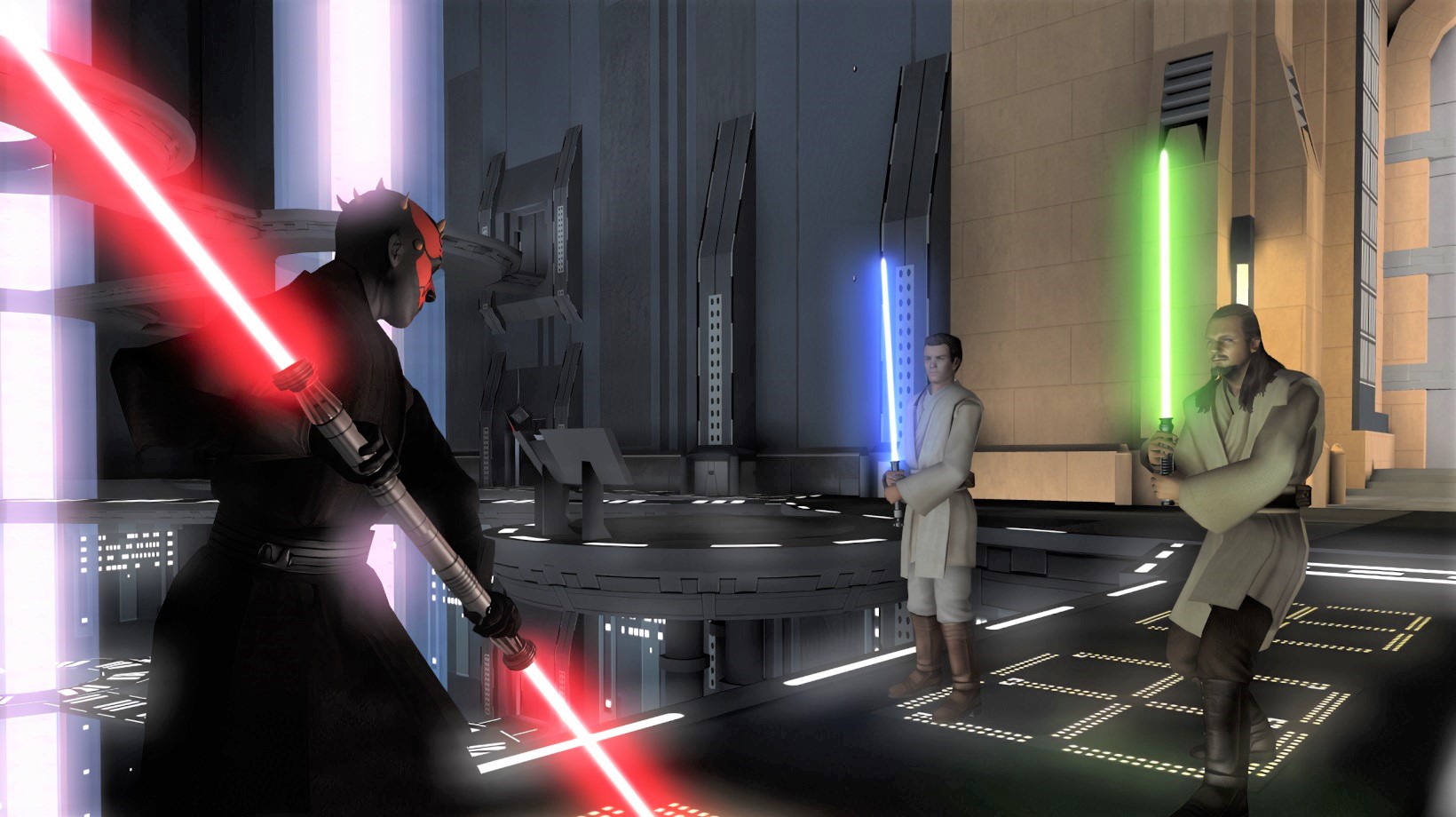 Are there any Star Wars games with lightsaber combat training modes?