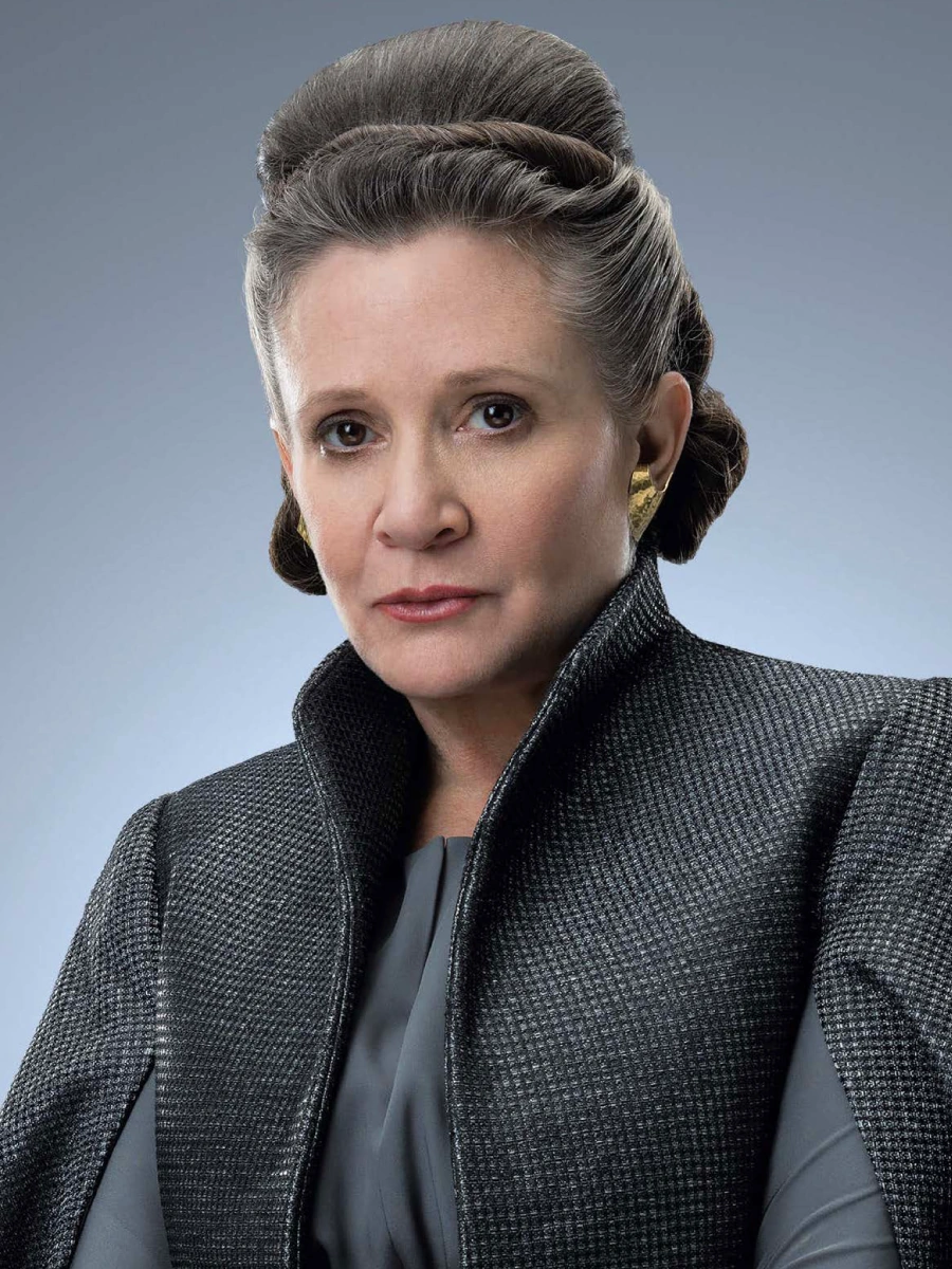 Who portrayed General Leia Organa in the Star Wars sequel trilogy?